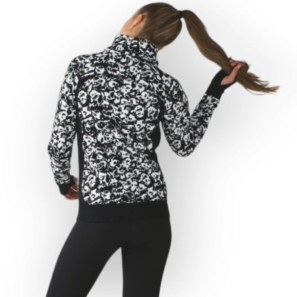 Lululemon Cozy Cuddle Up Sweatshirt Jacket Floral Fleece Lined Size 8 - Picture 2 of 16